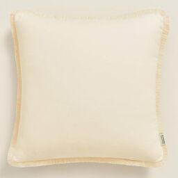 ROOM99 Boca Chica 40 x 40 cm Decorative Cushion Cover Throw Cushion Cover Aesthetic Modern Bedroom Living Room Boho Cotton Cream 1 Piece