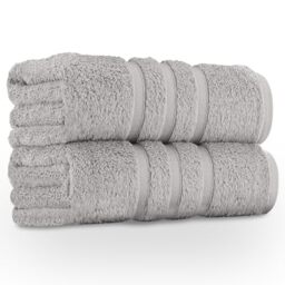 GC GAVENO CAVAILIA Large Bath Sheets 2 Pack - 100% Egyptian Cotton - Quick Dry Extra Large Towels - Easycare & Durable - Silver