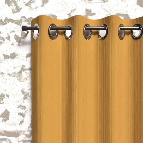 Soleil d'ocre, Boheme Insulated Curtain with Eyelets 135 x 180 cm Mustard