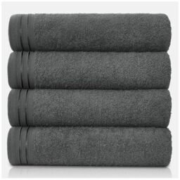 GC GAVENO CAVAILIA Large Towels Bath Sheet - Highly Absorbent Egyptian Cotton Towel Set - 4 Pack Extra Soft Large Bath Towel Charcoal-Quick Dry Bath Sheets - 450 GSM Washable Towels, 75X135 Cm