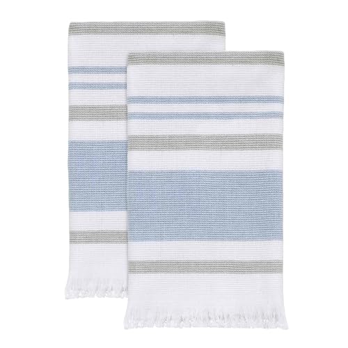 Izod Bathroom Accessories Clubhouse Collection, 2pc Fingertip Towels, Blue