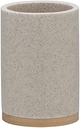 Sealskin Grace Toothbrush Holder, Polyresin, Sand, 7.3 x 10.6 x 7.3 cm