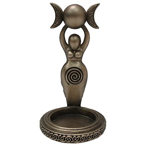 Nemesis Now Spiral Goddess Tea Light Holder, Gold, 12cm