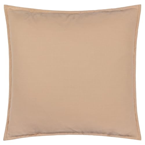 Yard furn Slub Cotton Cushion Cover – Double Sided Soft Textured Minimalist Oxford Edge Decorative Case (Natural – 50x50cm)