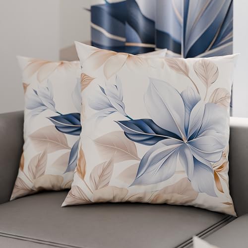 PETTI Italian Artisans - Pair of 65x65 cm Microfiber Cushion Covers, Decorative Pillows for Bedroom, Sofa, Living Room, Set of 2 Cushion Covers, Floral Pillow Case 164, 100% Made in Italy