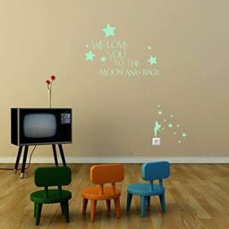 WALPLUS Little Fairy Glowing Letters Stars Wall Sticker, Vinyl, Multi-Colour, 50 x 50 x 5 cm