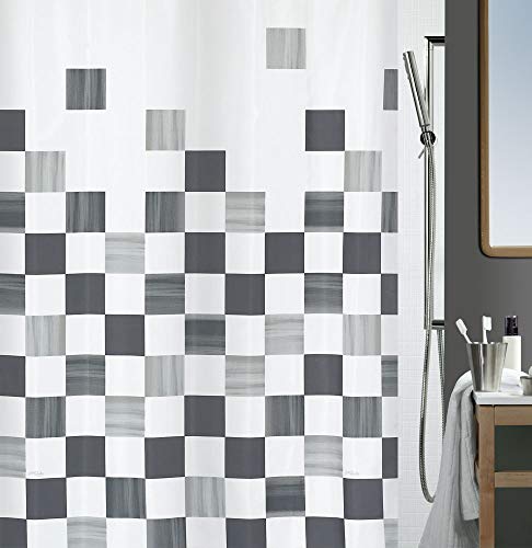 spirella Part 10.15530 Textile Shower Curtain Grey 180 x 200 cm