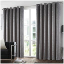 GC GAVENO CAVAILIA Printed Velvet Blackout Curtain - 100% Polyester Thermal Insulated Eyelet Curtains for Living Room, 66x90 Inch Large Window Drapes - Soft Thick Kitchen Curtains 2 Panels - Grey