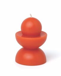 Paddywax Totem Candles Unscented Colourful Pillar Candle, 158g, Gizmo (Red Orange)