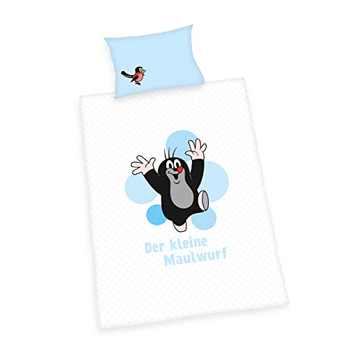 Bedding set The Little Mole, Pillow Case, 40 x 60 cm with flap opening, Duvet Cover 100 x 135 cm with zipper, 100% Cotton/Renforcé