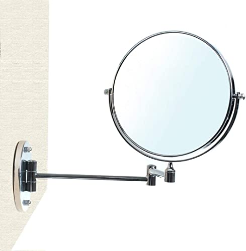 HIMRY Wall Cosmetic Mirror 8 Inch 10x Magnification, Double Sided Shaving Mirror Make Up Mirror, Foldable Wall Mounting Mirror, Swivel Bathroom Wall Mount Mirror, Chrome finish, KXD3107-10x