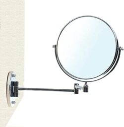 HIMRY Wall Cosmetic Mirror 8 Inch 10x Magnification, Double Sided Shaving Mirror Make Up Mirror, Foldable Wall Mounting Mirror, Swivel Bathroom Wall Mount Mirror, Chrome finish, KXD3107-10x