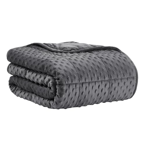 "CuteKing Weighted Blanket - Weighted Blanket with Premium Glass Beads - Heavy Blanket Crystal Velvet for Comfort Sleep - Thick Blanket All Season (20lbs, 48""x72"", Grey Bubble)"