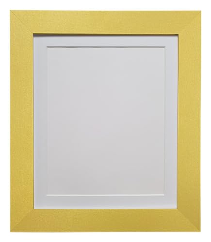 FRAMES BY POST Metro Picture Photo Frame Gold with White Mount 6 x 4 Image Size 4 x 3 Inch