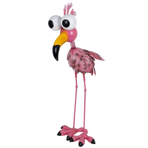 giole Large Flamingo Garden Statue for Yard, Lawn, Patio, Backyard - Metal Flamingo Outdoor Staute Waterproof, Pink Flamingo Yard Art Sculptures Decor