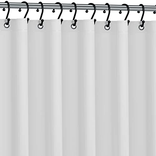 Italian Collection Mildew Free Waterproof Vinyl Shower Curtain Liner - White