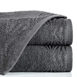 Eurofirany Hand Towel Cotton Graphite Metal Stitching Glitter Stitching Pattern Border Set of 3 Oeko-Tex 70 x 140 cm 3