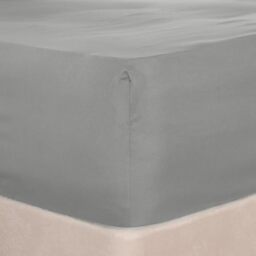 Brentfords Fitted Sheet Single Bed Silver Grey, Easy Care Soft Microfibre Fabric Deep Pocket 25cm Single Bed Sheet Shrinkage and Fade Resistant Bed Linen Bottom Sheets, 91 x 190cm