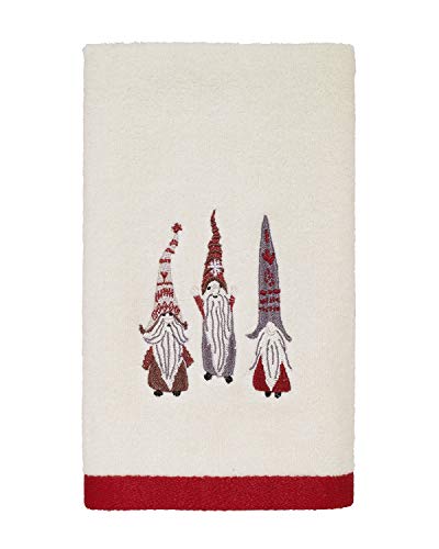 Avanti Linens Christmas Gnomes Collection, Cotton, Ivory, Hand Towel