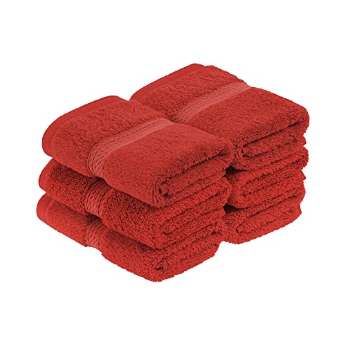 Superior Egyption Cotton Towel Set, 6PC Face, Red, 6 Count