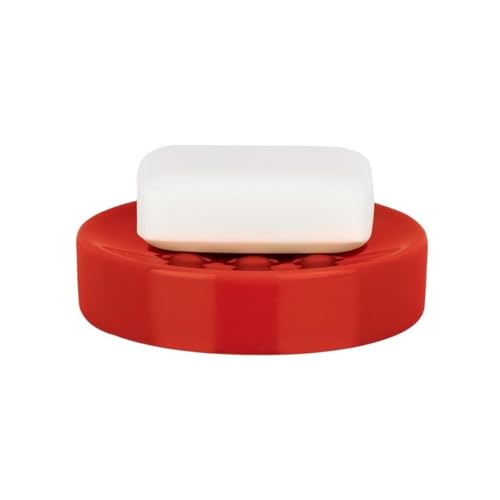 Spirella Tube Stoneware Soap Dish, Red
