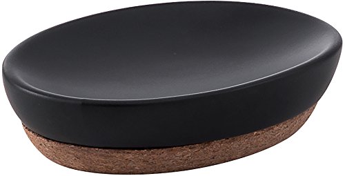 Gedy Ilary Soap Dish, Ceramic, Black, 9.5 x 13 x 3