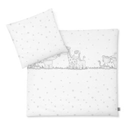 Julius Zöllner Baby Bed Linen 100% Cotton Standard 100 by Oeko-Tex, Made in Germany, Size 80 x 80 + 35 x 40 cm, Jungle Band