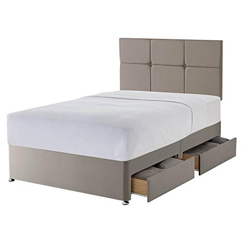 Silentnight 4 Drawer Storage Divan - Castello Headboard - Sandstone - Super King