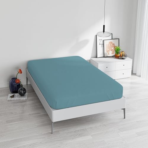 Sogni e Capricci Max Color Fitted Sheet with 25cm Corner, 100% Cotton, Ottanio, single
