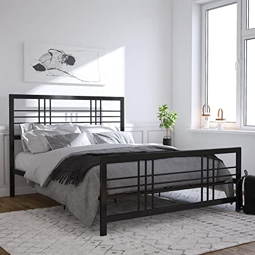 DHP Furniture Burbank Metal Bed Black King