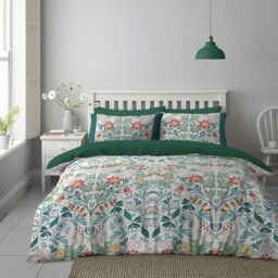 GC GAVENO CAVAILIA Botanical Pattern King Size Duvet Cover Set with Matching Pillowcases - Easy Care Reversible Floral Comforter Bedding Set - Super Soft Breathable Polyester Long-Lasting Bed Linen