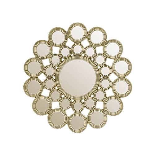 Premier Housewares Wall Mirror/Bathroom Mirrors Wall Mounted/Hallway Wall Mirrors/Stick On Mirrors For Walls/Champagne Wall Mirror For Living Room Dimensions W119 X D4 X H119cm