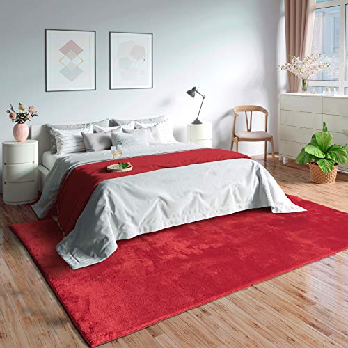 Mias Teppiche Olivia Living room/bedroom rug - washable - 120 cm round, Red