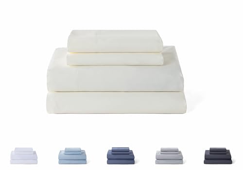 Todocama – 4-Piece Bedding Set – 5003 – Fitted Sheet – Top Sheet – Two Pillowcases 50 x 80 cm (Bed 180 x 190/200 cm, Beige)