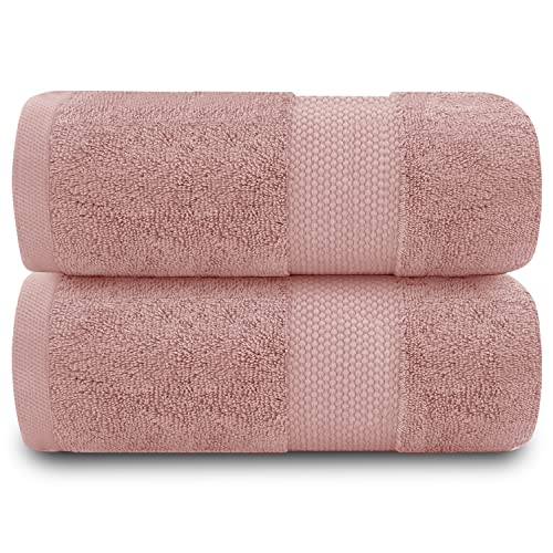 GC GAVENO CAVAILIA 700 GSM Bath Sheets - Large Bath Towels 2 Pack - Egyptian Cotton Towel Set - Quick Dry Towels - Soft Feel Towels, Blush Pink, 90X140