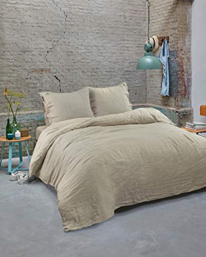 BLCKOUT Alabama Duvet Cover 240 x 200/220 cm Beige Linen
