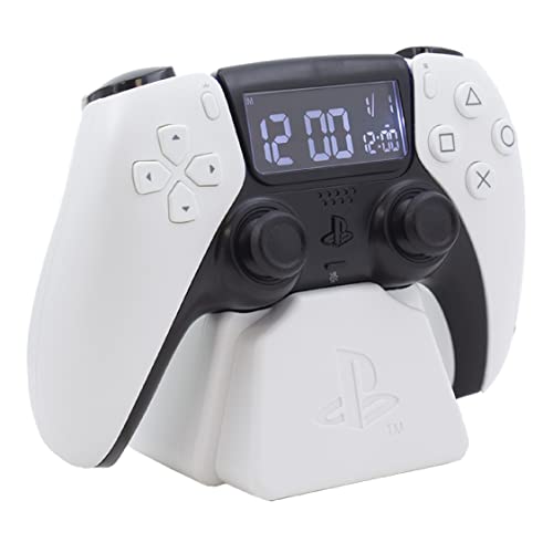 PlayStation PS5 Controller Alarm Clock - Officially Licensed Sony Merchandise Digital White Clock With Date, Gift Accessory for Gamer, Bedroom Decor - Paladone