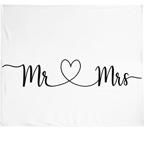 Ethisa Mr and Mrs Throw Blanket - Luxuriously Plush Blanket Gift for Couples - Extra Large Size (80x60)