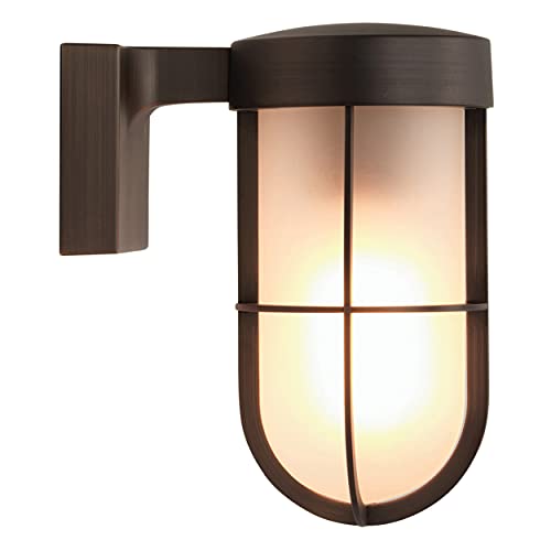 Astro Cabin Wall Frosted Outdoor Wall Light - IP44 Rated - (Bronze), E27/ES Lamp, Designed in Britain - 1368026-3 Years Guarantee