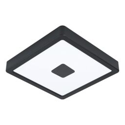 Eglo LED Outdoor Ceiling Light Iphias 2, Outside lamp for wall and Ceiling, Porch Lighting, Exterior lamp Made of Metal in Black and Plastic in White, Warm White, IP44, 21 cm