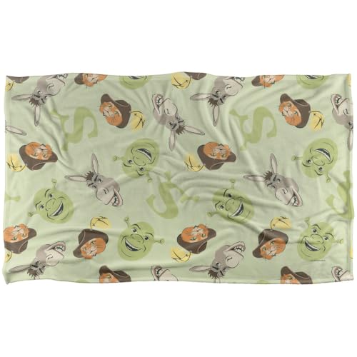 Shrek Donkey And Puss In Boots Faces Silky Touch Super Soft Throw Blanket 91 x 147 Cm