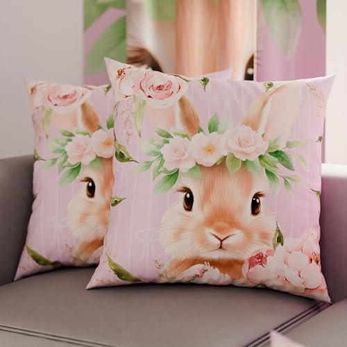 PETTI Artigiani Italiani - Set of 2 Easter Cushion Covers 40x60 cm in Microfibre, Easter Decorative Cushions for Bedroom, Sofa and Living Room, 2 Decorative Pillow Covers, 100% Made in Italy