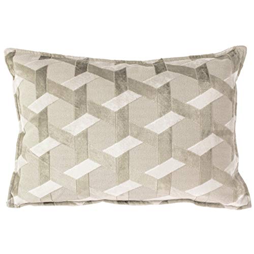 Paoletti Delano Feather Filled Cushion, Ivory/Taupe, 40 x 60cm