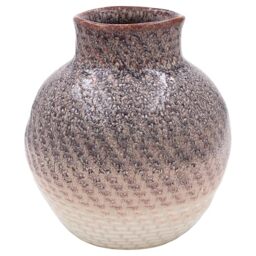 Lesser & Pavey Weave Textured Round Purple Grey Vase 15cm Medium
