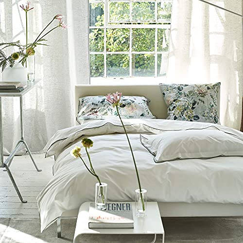 Astor Forest Sage Plain Cotton Percale Duvet Cover Set, 200 cm x 200 cm, Emerald