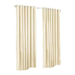 Paoletti Wellesley Semi-Plain Eyelet Curtain Pair - Natural - 168x183cm