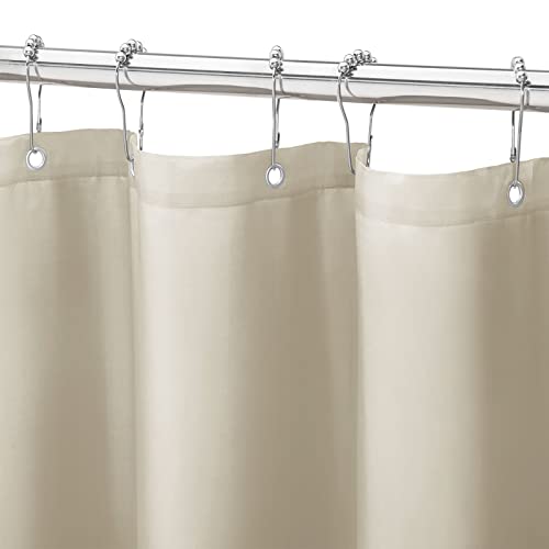Gibelle Fabric Shower Curtain or Liner - Beige Shower Curtain Liner for Bathroom, Waterproof Cloth Shower Curtain Liner Washable, 72x72 Inches