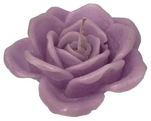 Cereria Di Giorgio - Rose Shaped Candle - Powder Purple Colour - Diameter 10 cm Height 5 cm - Gift Bag - Handmade