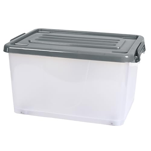 Je Cherche une Id??e RG5874 Storage Box on Wheels 35L Semi-Transparent Plastic 47 x 33.50 x 25.70 cm