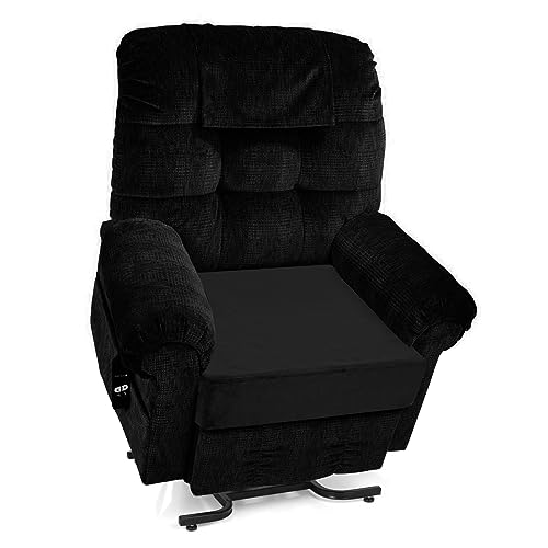 "SINOSSO Velvet Large Chair Cushion for Elderly 20"" x 20"" x 5"", High Density Foam Recliner Chair Pad Couch Armchair Seat Cushion, Black"